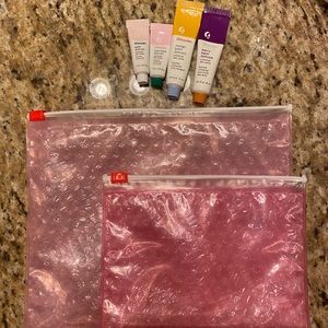 4 Balm Dot Coms & 2 Pink Pouches